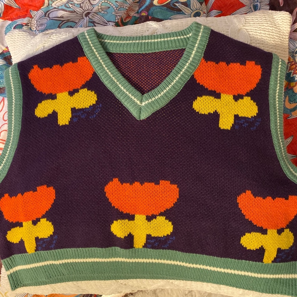 Kina and Tam floral sweater vest